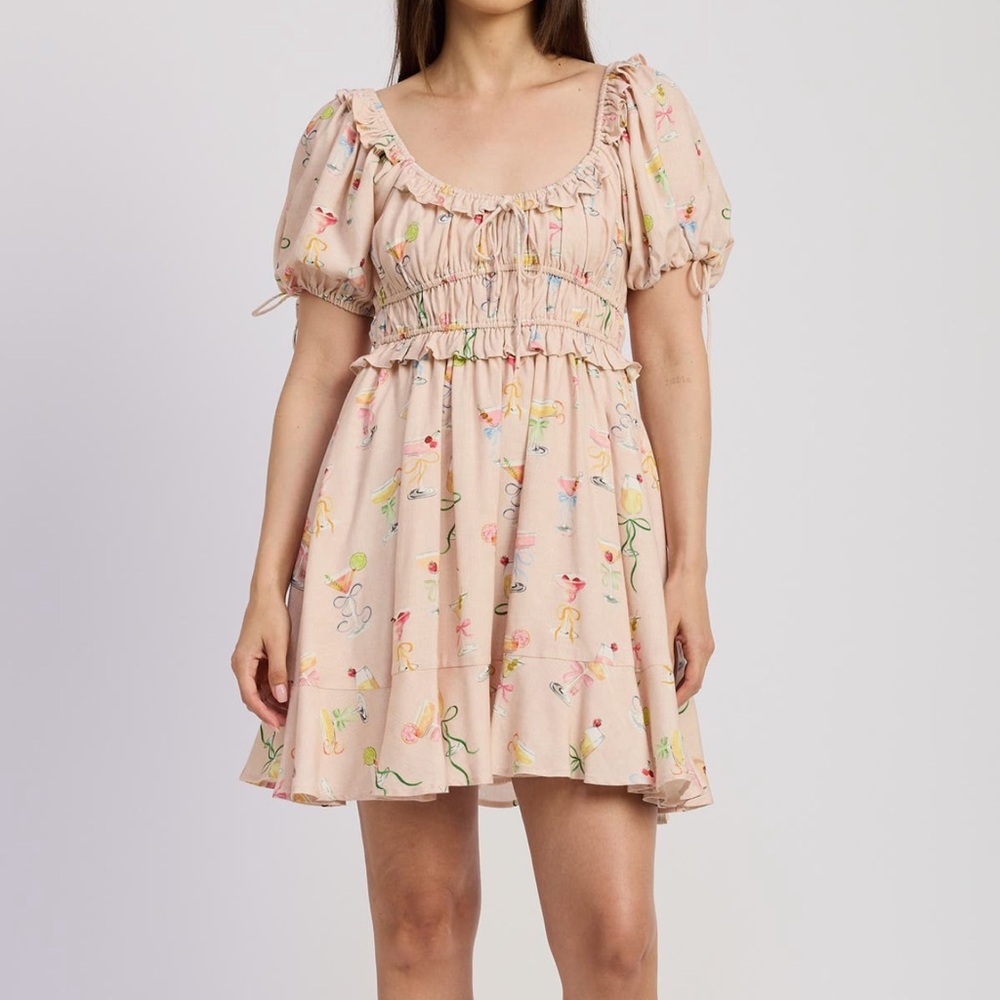 En saison mia ruffle puff sleeve mini dress! Size small NWT! - Picture 2 of 3